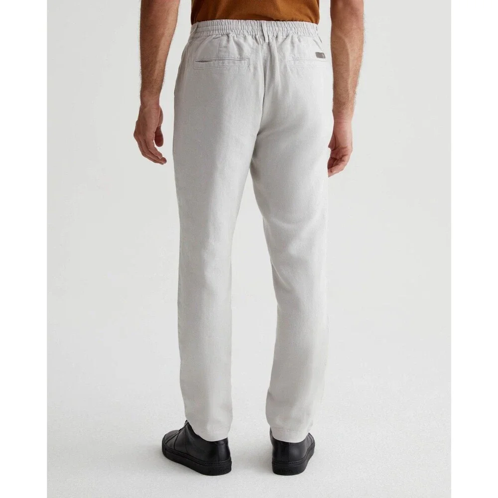 AG Adriano Goldschmied Linen Pants Mens 28 Beige Garreth Jogger Trouser NEW